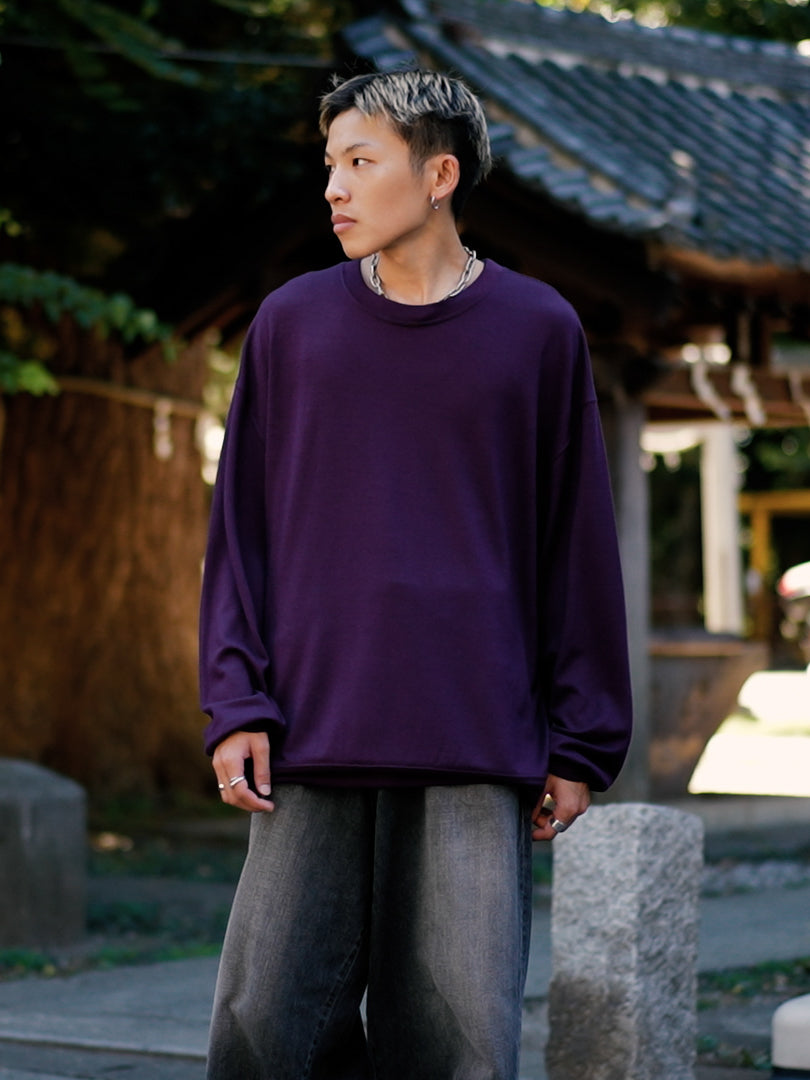 Wool Oversized Sweat - Deep Purple