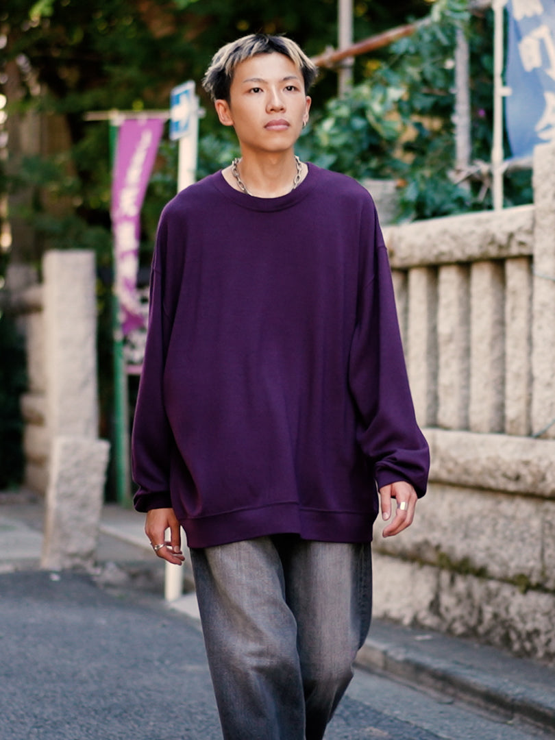 Wool Oversized Sweat - Deep Purple