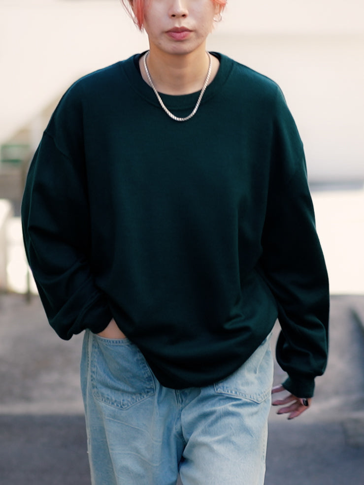 Wool Oversized Sweat - Dark Green