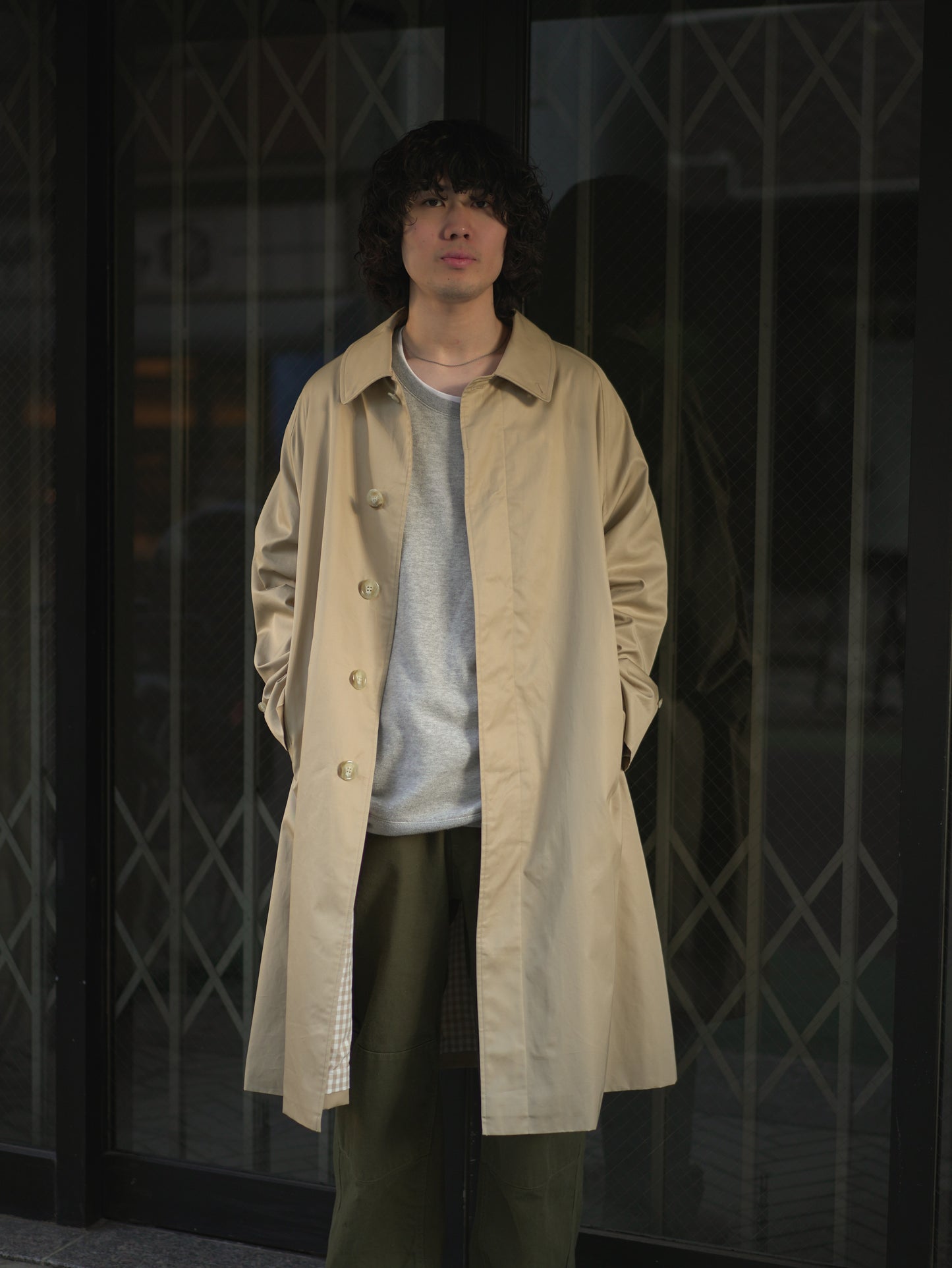 Single Raglan Coat - BEIGE