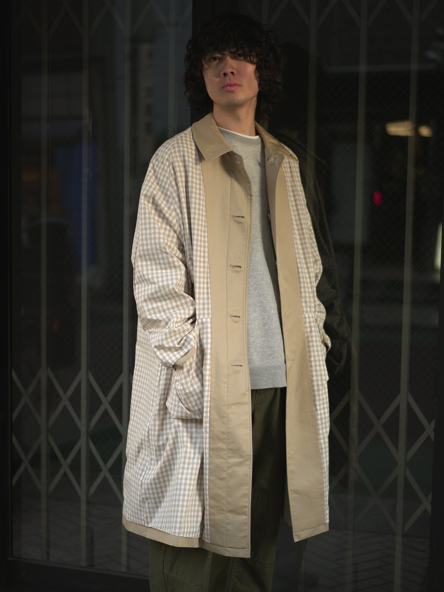 Single Raglan Coat - BEIGE