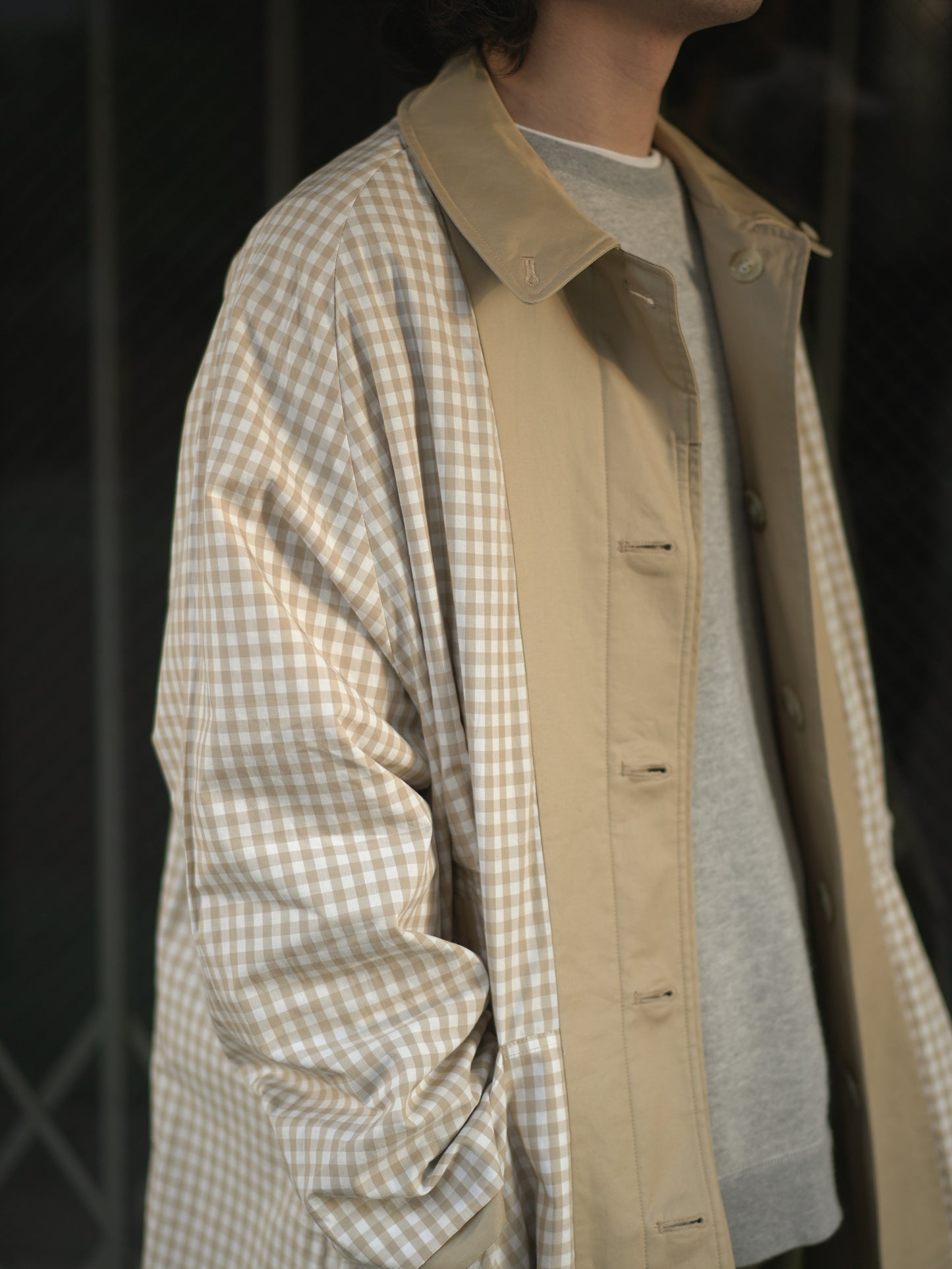 Single Raglan Coat - BEIGE