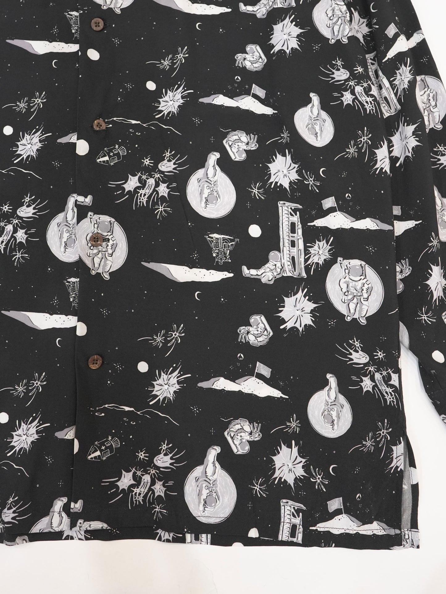 Space Aloha Long Shirt - BLACK