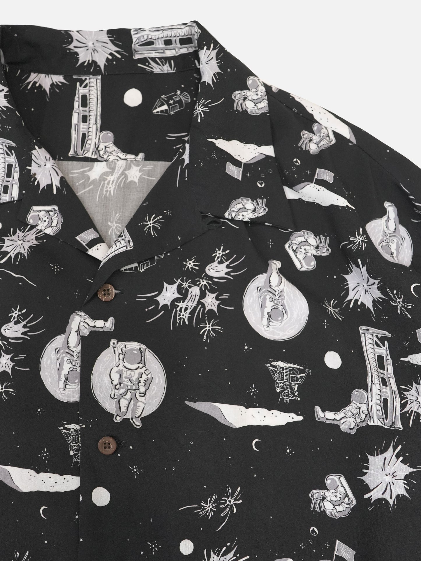 Space Aloha Long Shirt - BLACK