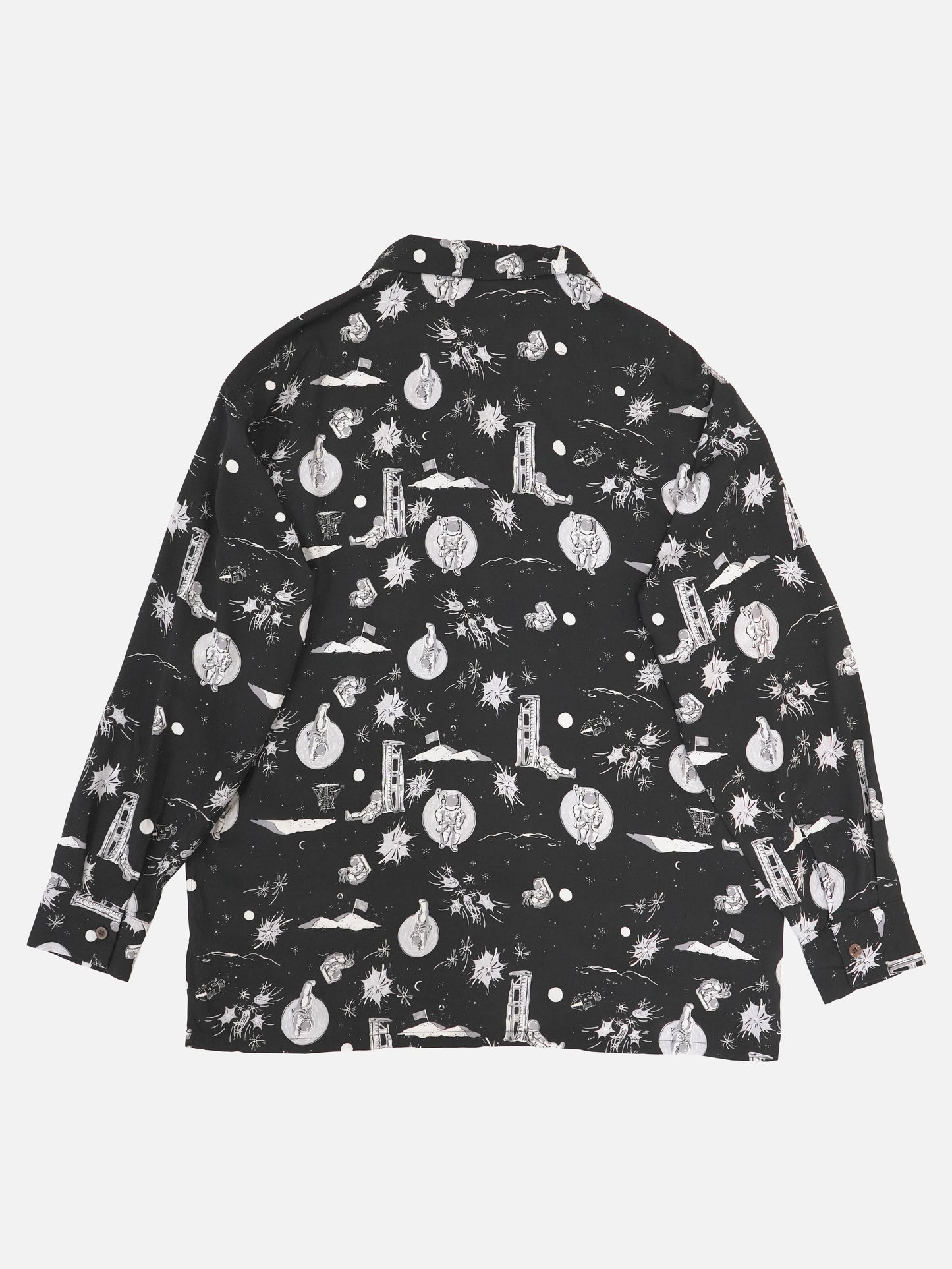 Space Aloha Long Shirt - BLACK