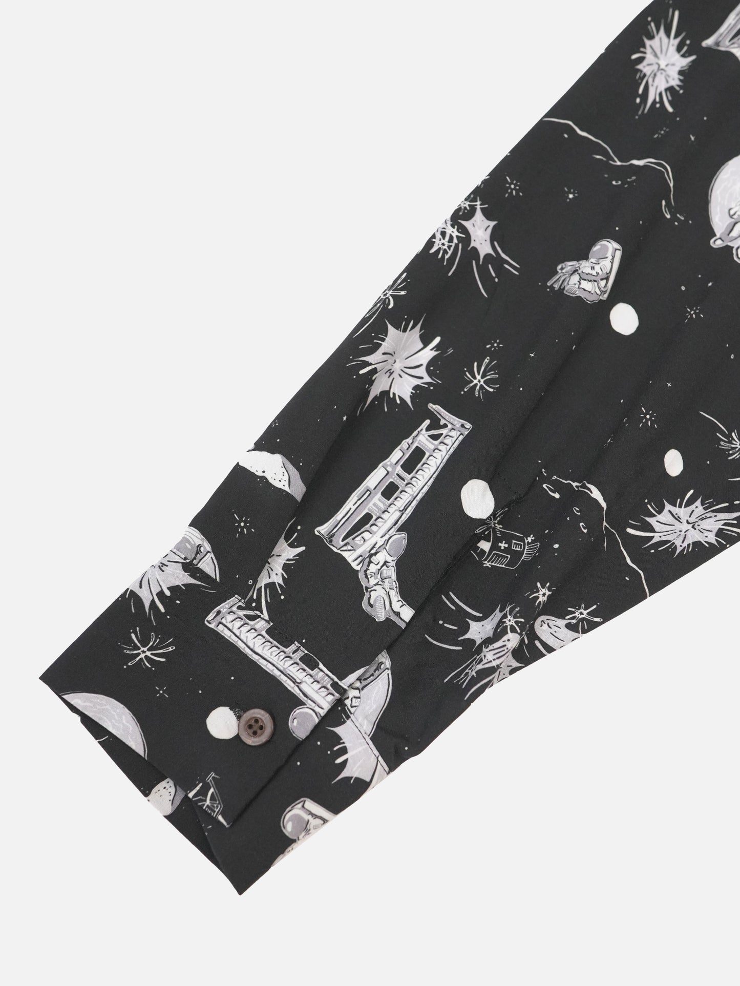 Space Aloha Long Shirt - BLACK