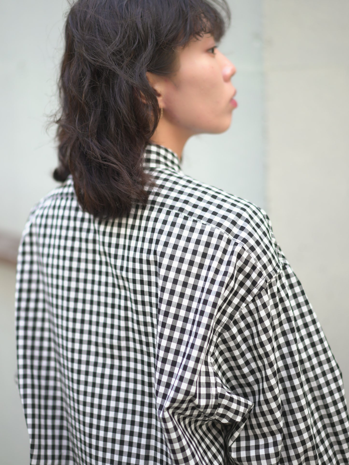 The Big Square Shirt - Gingham Black