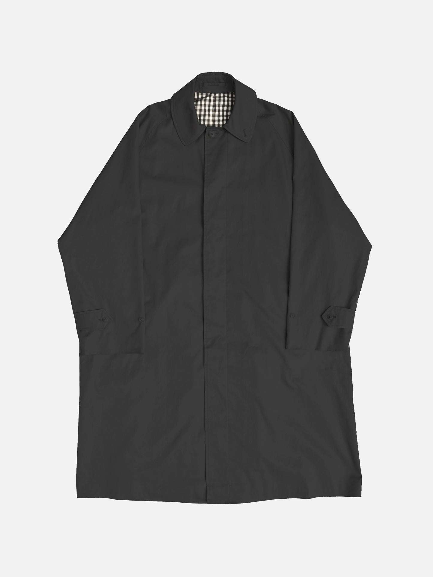 Single Raglan Coat - BLACK