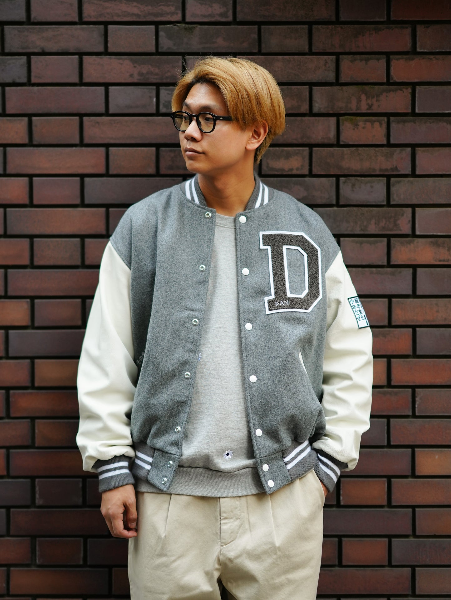 ×Game Sportswear /  Aging Varsity Jacket - Gray